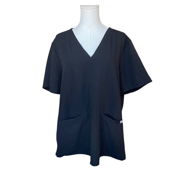 Figs Womens Black Casma Three-Pocket Scrub Top Size XXL 2XL Technical Collection - Picture 4 of 9